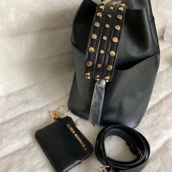 Steve Madden* Beautiful Classic Black GIGI Knit Textured 2pc Coin Case - Picture 5 of 7